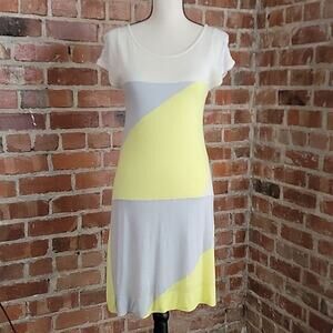 Marc by Marc Jacobs yellow gray color block dress S